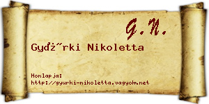 Gyürki Nikoletta névjegykártya